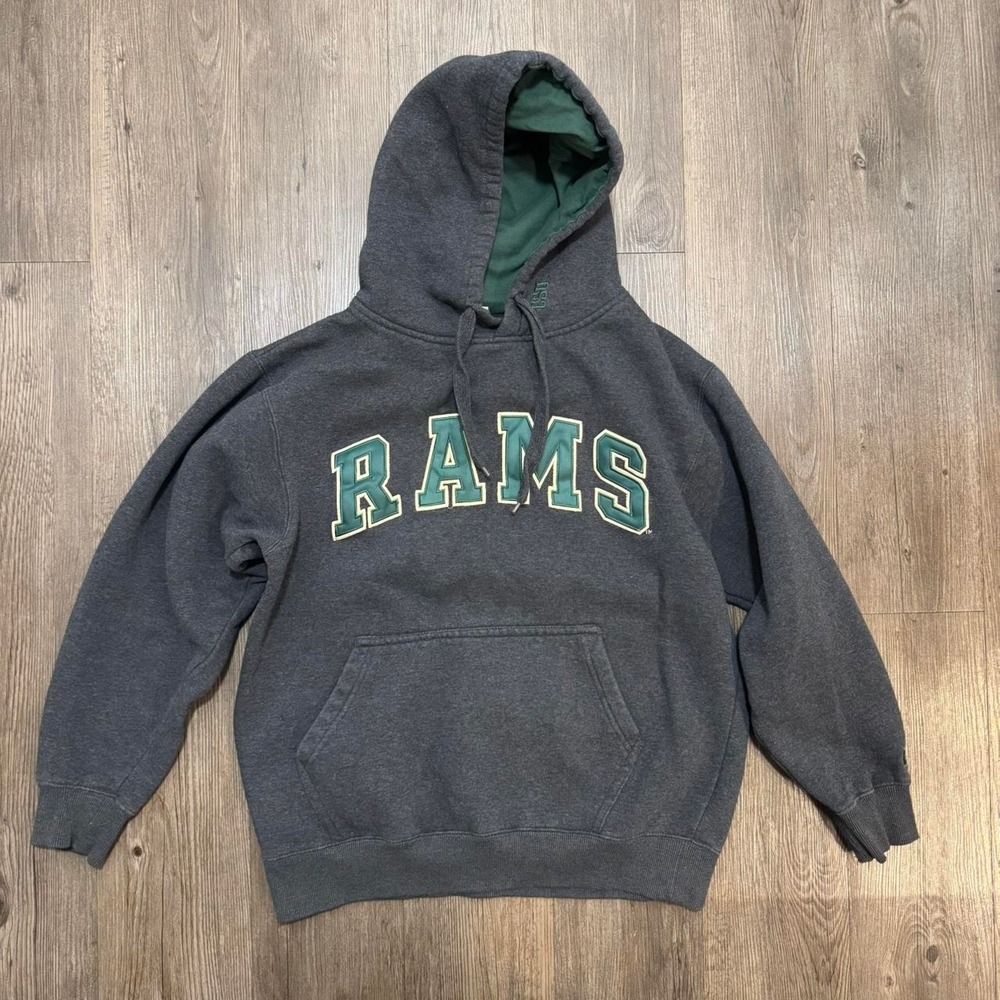 Colosseum grey and green Rams hoodie Size M
